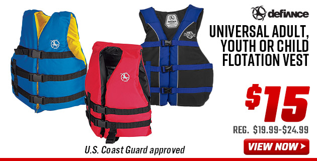 Defiance Universal Adult, Youth or Child Flotation Vest