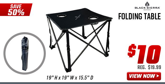 Black Sierra Folding Table
