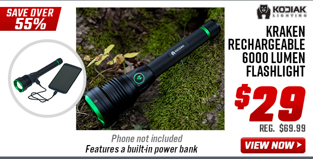 Kodiak Kraken Rechargeable 6000 Lumen Flashlight