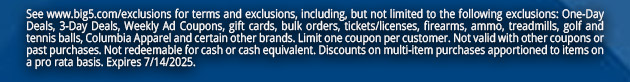 See www.big5.com/exclusions