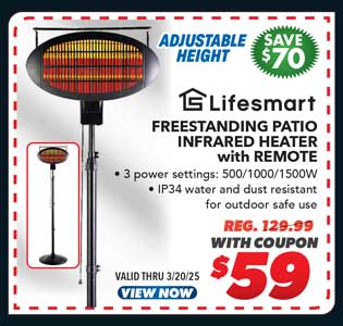 Lifesmart Freestanding Patio Infrared Heater with Remote