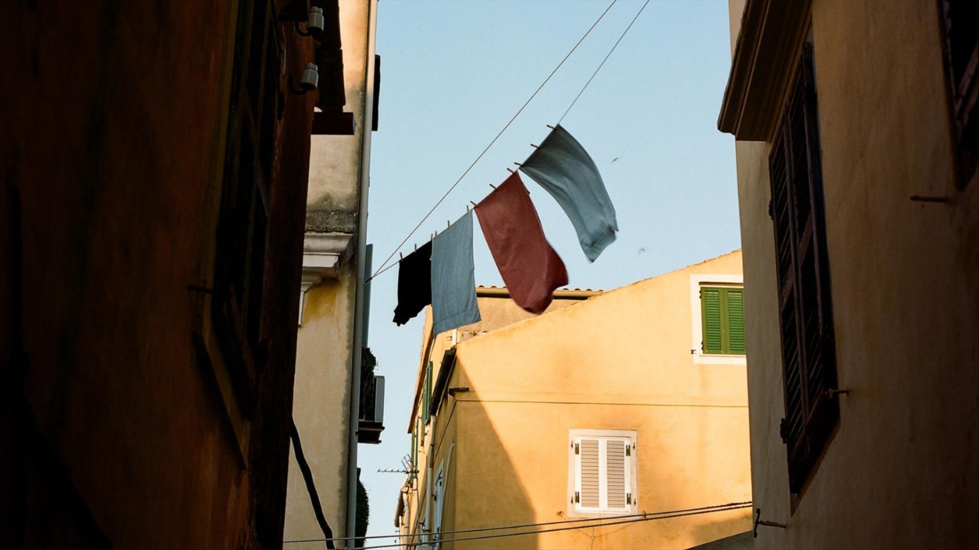clothesline outdoor in Corfu