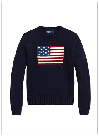 RALPH LAUREN Flag Crewneck Sweater
