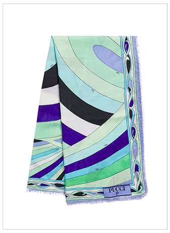 PUCCI Wool-Silk Printed Pashmina