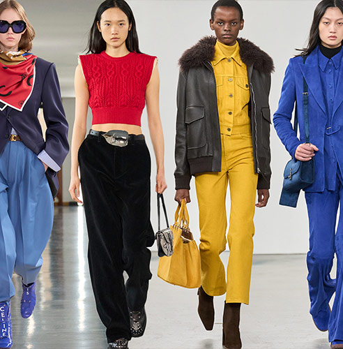 runway looks of primary color outfits