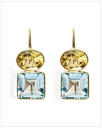  LIZZIE FORTUNATO Lemon Quartz and Sky Topaz Duo Earrings