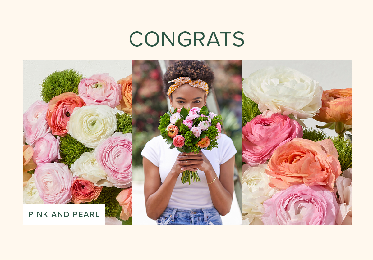 Shop Congrats. Featured Bouq: Pink and Pearl 