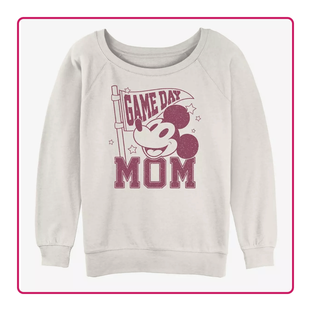 Disney Mickey Mouse Game Day Mom Girls Slouchy Sweatshirt