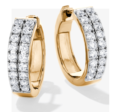 STUDIO BY KAY Lab-Grown Diamond Two-Row Hoop Earrings 1 ct tw 24K Yellow Gold Vermeil Sterling Silver