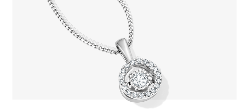 Unstoppable Love Necklace 1/4 ct tw 10K White Gold 19