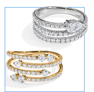 Two examples of natural diamond fashion jewelry rings