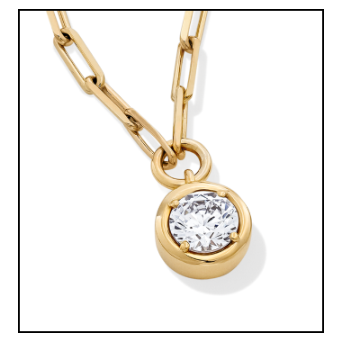 STUDIO BY KAY Lab-Grown Diamonds Round-Cut Solitaire Necklace 1 ct tw 24K Yellow Gold Vermeil Sterling Silver 18