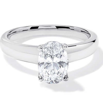 Now + Forever Lab-Grown Diamonds Oval-Cut Solitaire Engagement Ring 1-1/2 ct tw 14K White Gold (F/VS2)