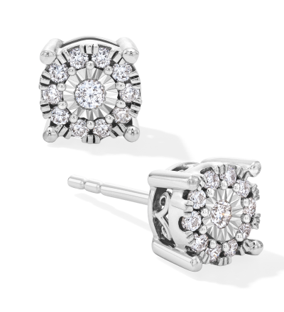 KAY Lab-Grown Diamonds Halo Stud Earrings 1/4 ct tw Sterling Silver