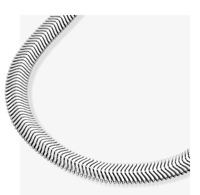 Diamond-Cut Oval Snake Chain Necklace 6mm 100% Repurposed Semi-Solid Sterling Silver 18