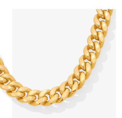 Miami Cuban Chain Necklace Hollow 10K Yellow Gold 22