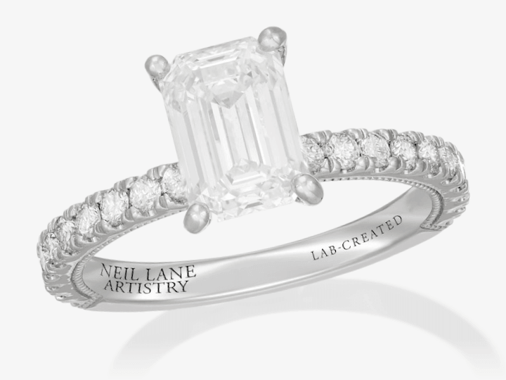 Neil Lane Artistry Emerald-Cut Lab-Grown Diamond Engagement Ring 2-1/2 ct tw 14K White Gold