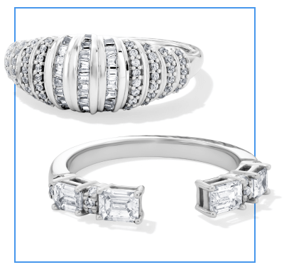White Diamond Studded Rings