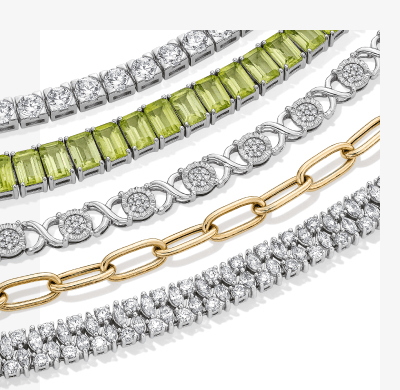 Five examples of bracelets laid out flat