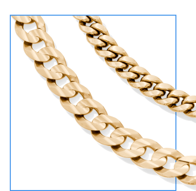 Two examples of gold chain jewelry