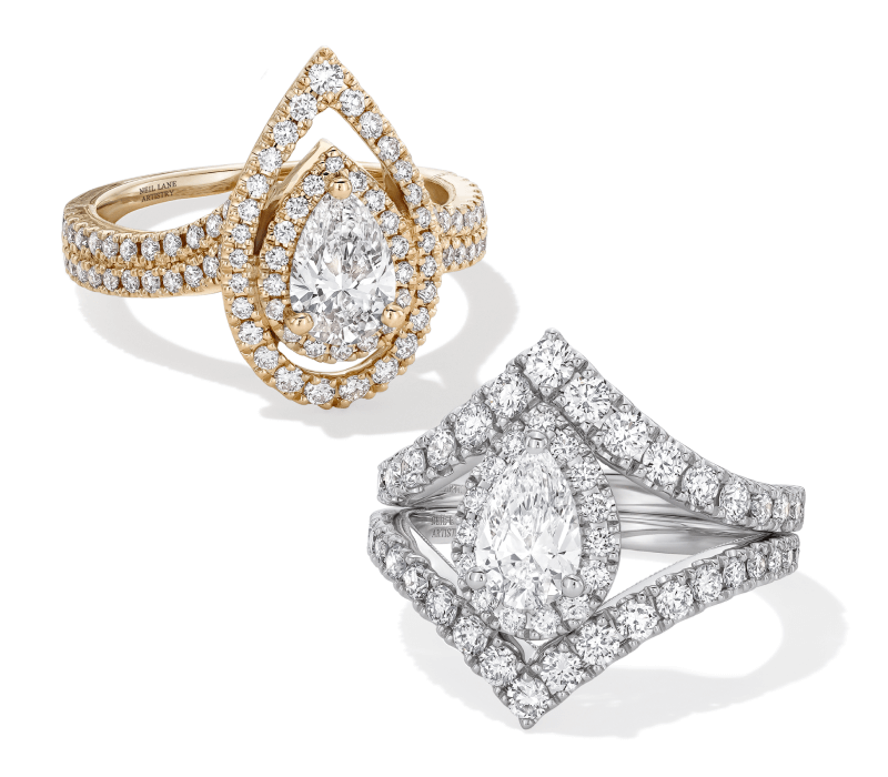 Two examples of lab-grown diamond rings