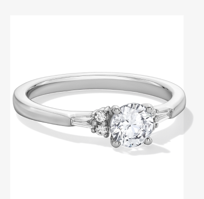 Now + Forever Lab-Grown Diamonds Round-Cut Engagement Ring 3/4 ct tw 14K White Gold