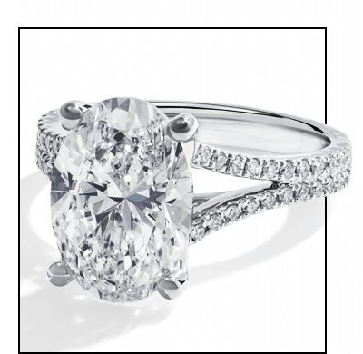 Monique Lhuillier Bliss Oval-Cut Lab-Grown Diamond Engagement Ring 5-1/3 ct tw 18K White Gold