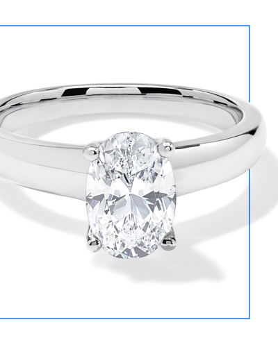 Now + Forever Lab-Grown Diamonds Oval-Cut Solitaire Engagement Ring 1-1/2 ct tw 14K White Gold (F/VS2)
