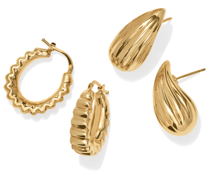 Two examples of summer style must-have gold earrings