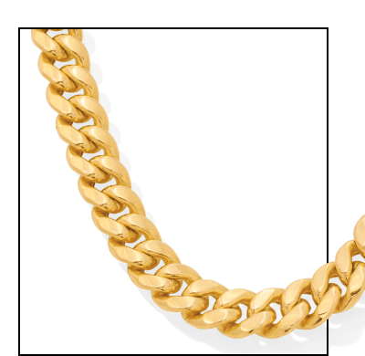 Miami Cuban Chain Necklace Hollow 10K Yellow Gold 22