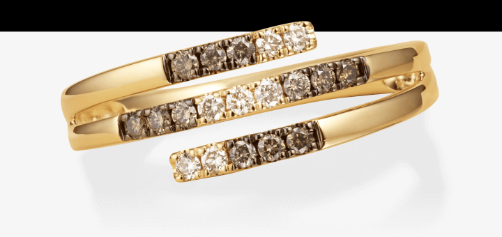 Le Vian Good Karma Chocolate Ombré Diamond Ring 1/4 ct tw 14K Honey Gold