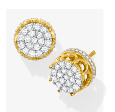 Men's Diamond Earrings 1/2 ct tw 10K Yellow Gold