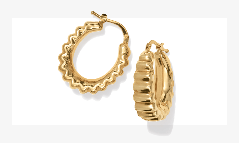 Textured gold hoops