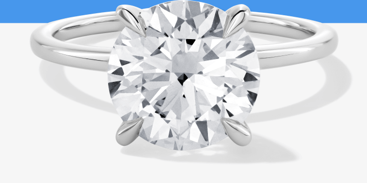 Now + Forever Lab-Grown Diamonds Round-Cut Solitaire Engagement Ring 3 ct tw 14K White Gold