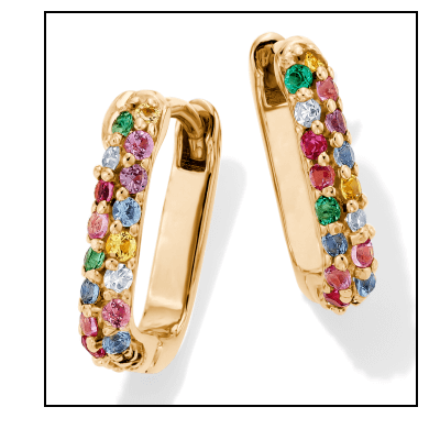 KAY x Rocksbox Multi Lab-Created Gemstone & Lab-Grown Diamond Hoop Earrings 1/20 ct tw 24K Yellow Gold Vermeil Sterling Silver