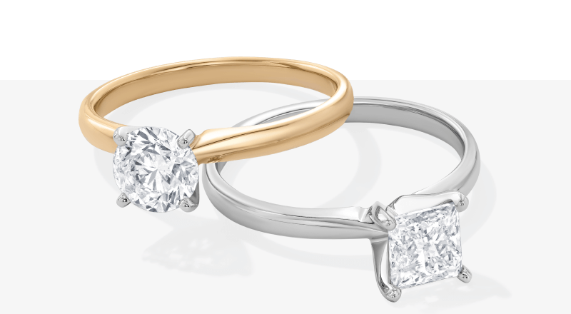 Two examples of solitaire rings