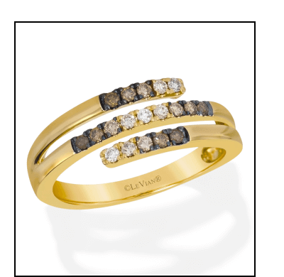 Le Vian Good Karma Chocolate Ombré Diamond Ring 1/4 ct tw 14K Honey Gold