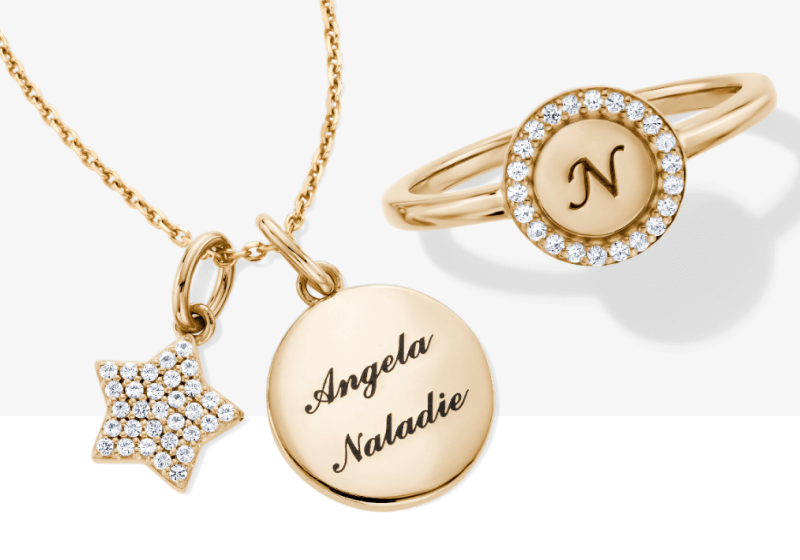 Examples of a personalized necklace and ring