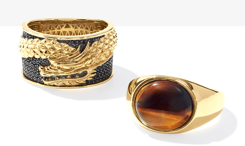 Two examples of men's gold rings