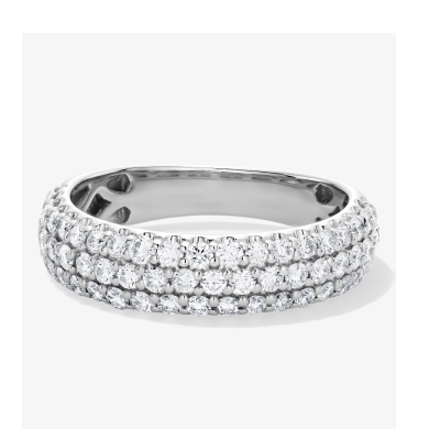 Now + Forever Lab-Grown Diamond Three-Row Anniversary Ring 1 ct tw 10K White Gold