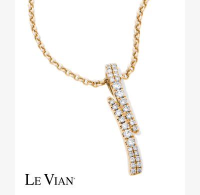 Le Vian Good Karma Diamond Bypass Drop Necklace 1/4 ct tw 14K Honey Gold 19