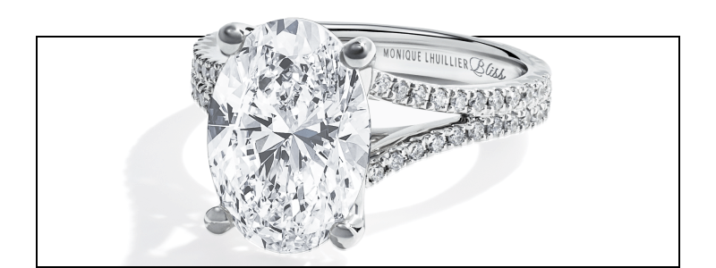 Monique Lhuillier Bliss Oval-Cut Lab-Grown Diamond Engagement Ring 5-1/3 ct tw 18K White Gold