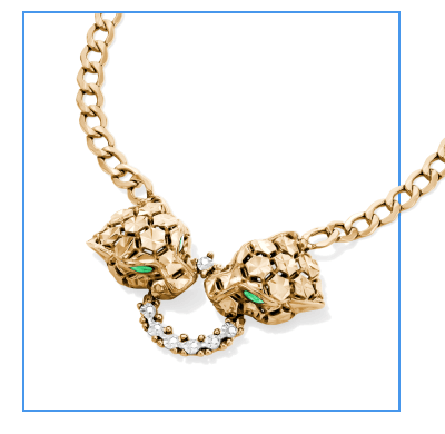 Italian Brilliance Diamond-Cut Double Panther Head Necklace 14K Two-Tone Gold 18