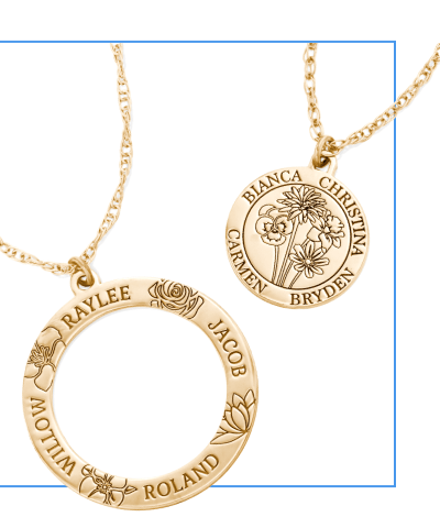 Two examples of personalized necklaces