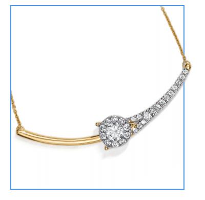 Closer Together Lab-Grown Diamond Halo Smile Necklace 3/4 ct tw 10K Two-Tone Gold 17