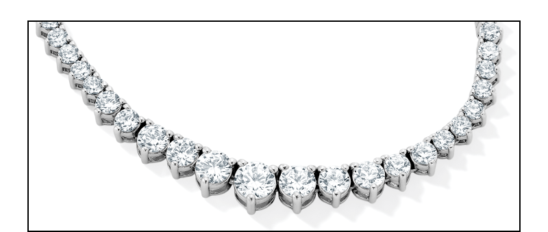KAY Lab-Grown Diamonds Round-Cut Graduated Riviera Necklace 6 ct tw 14K White Gold 16”