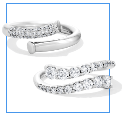 White Diamond Wrap Around Rings