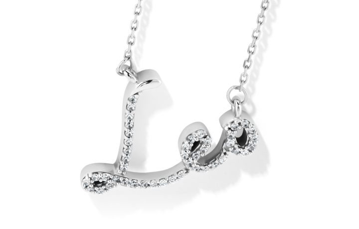 Round-Cut Diamond Leo Zodiac Necklace 1/5 ct tw Sterling Silver 18