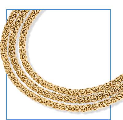 Examples of a textured gold necklace