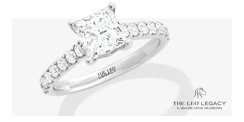 THE LEO Legacy Lab-Grown Diamond Princess-Cut Engagement Ring 1-7/8 ct tw 14K White Gold